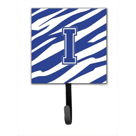 Carolines Treasures Letter I Initial Tiger Stripe Blue And White Leash Holder Or Key Hook CJ1034-ISH4